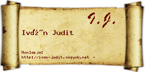 Iván Judit névjegykártya